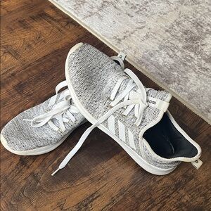adidas Grey and White Knit Running Shoes